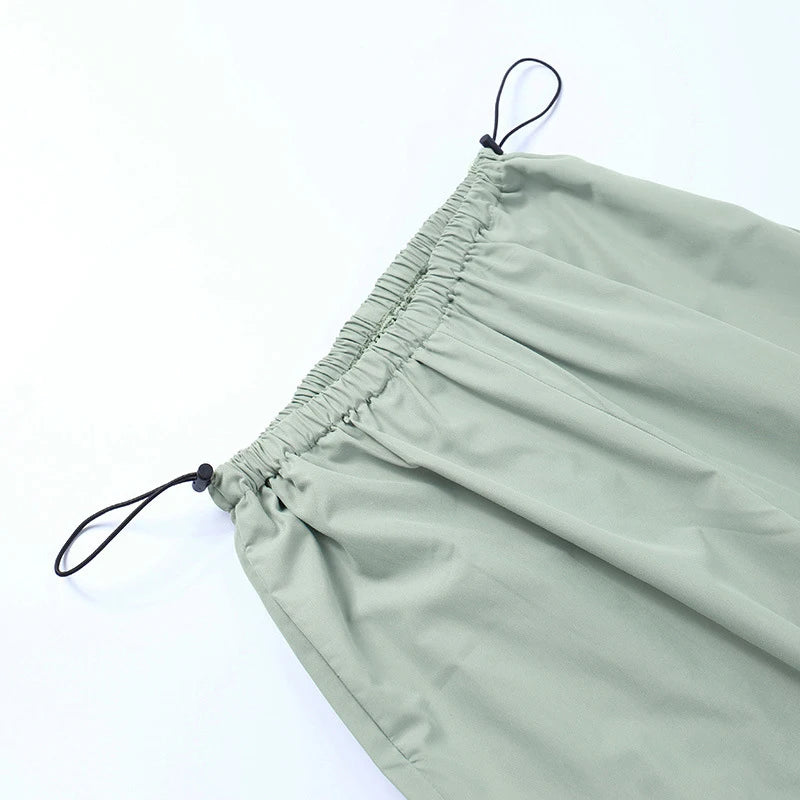 Cargo Women Pants Low Waist Streetwear Vintage Baggy Leg Trousers Oversized Parachute Jogger Pants