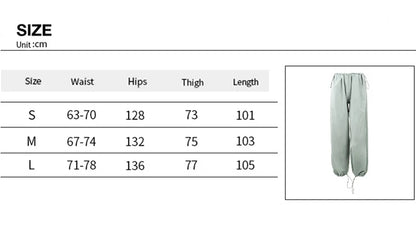 Cargo Women Pants Low Waist Streetwear Vintage Baggy Leg Trousers Oversized Parachute Jogger Pants